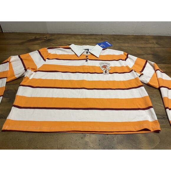 Cakeworthy Inside Out Shirt Womens XL Orange Anxiety Striped Rugby Disney Pixar - Picture 2 of 14